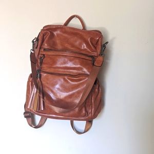 Backpack purse leather bag Women